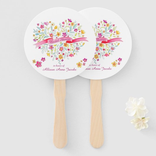 Herzbukett-Blume Brautparty-Fans Fächer (Vorne und Hinten)