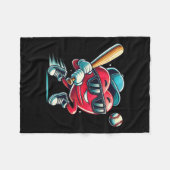 Herzchen Baseball Boys Kinder Baseball Valentin Fleecedecke (Vorderseite (Horizontal))
