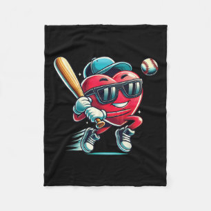 Herzchen Baseball Boys Kinder Baseball Valentin Fleecedecke
