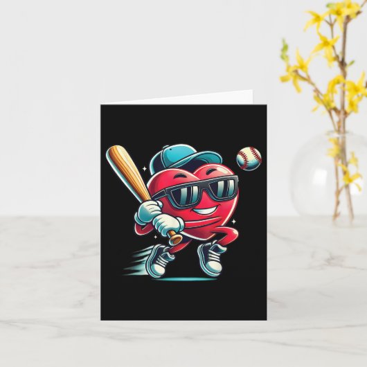 Herzchen Baseball Boys Kinder Baseball Valentin Karte (Gelbe Blume)