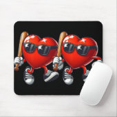Herzchen Baseball Funny Valentine's Day Febru Mousepad (Mit Mouse)
