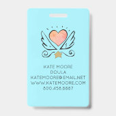 Herzchen Doula oder Midfrau mit dem Namen Wings Ausweis (Rückseite)