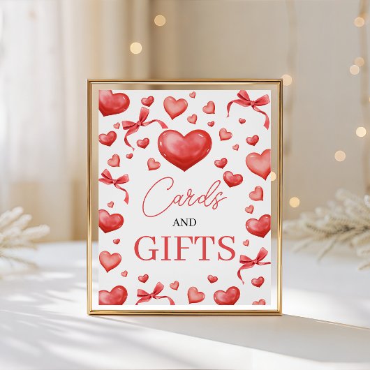 Herzchen Karten und Geschenke Schild
