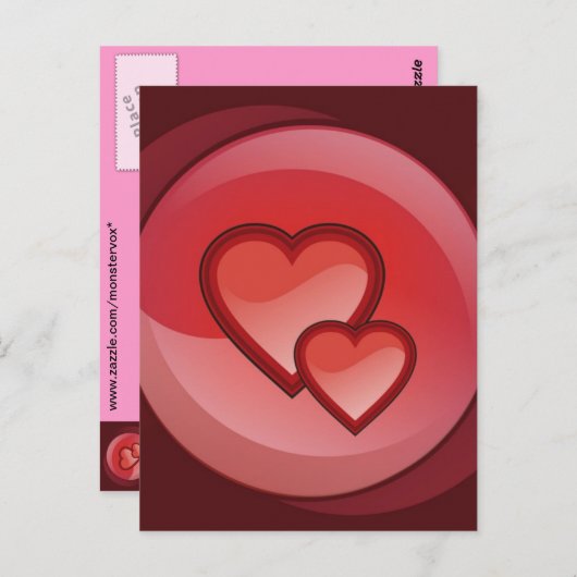 Herzchen Postkarte (Vorne/Hinten)