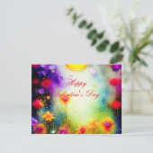 Herzchen und Blume valentine Feiertagskarte (Stehend Vorderseite)