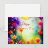 Herzchen und Blume valentine Feiertagskarte (Vorne/Hinten)
