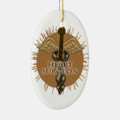 Herzchirurg Caduceus Keramik Ornament (Rechts)