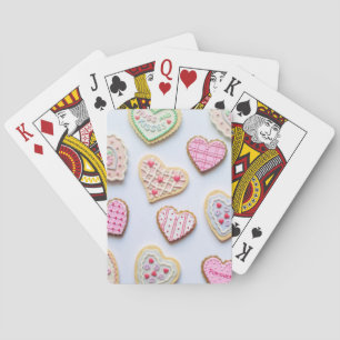 Herzcookies zum Valentinstag Spielkarten