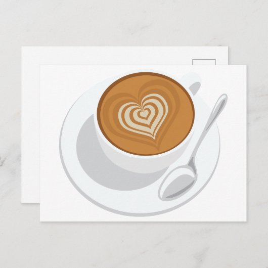 Herzcreme-Kaffee Postkarte (Vorne/Hinten)
