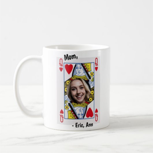 Herzdame-Mama-Foto personalisierte Kaffeetasse (Links)