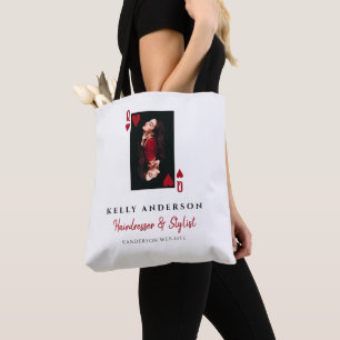 Herzdame rotes Foto Business Friseurin Tasche