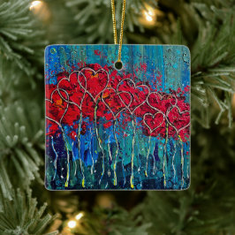 Herzdekoration Keramikornament