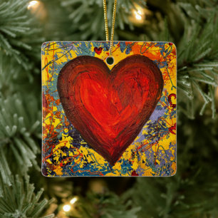 Herzdekoration Keramikornament