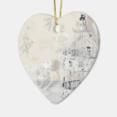 Herzdekoration - Shabby Chic Geburtshaus Keramikornament (Links)