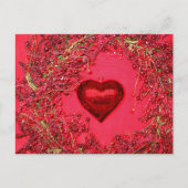 Herzdekorationen in einem Kranz Postkarte (Vorderseite)