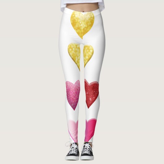 Herzdesign All-Over-Print-Leggings Stilvoll Leggings (Vorderseite)