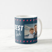 Herzdesign Best Vater 2 Foto Kaffeetasse (VorderseiteRechts)