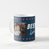 Herzdesign Best Vater 2 Foto Kaffeetasse (Vorderseite Links)