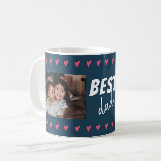 Herzdesign Best Vater 2 Foto Kaffeetasse (Vorderseite Links)