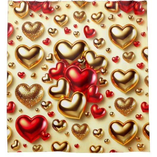 Herzdesign Duschvorhang (Vorderseite)