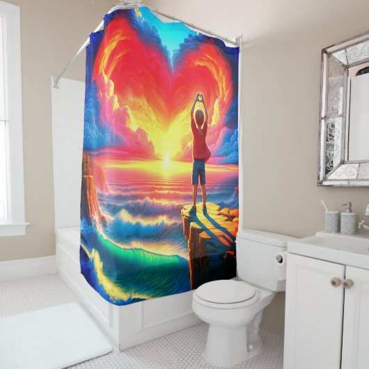 Herzdesign Duschvorhang (Beispiel)