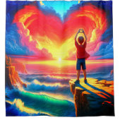 Herzdesign Duschvorhang (Vorderseite)