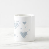 Herzdesign, einfaches Herzdesign, graue Herzen Kaffeetasse (Mittel)