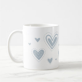 Herzdesign, einfaches Herzdesign, graue Herzen Kaffeetasse