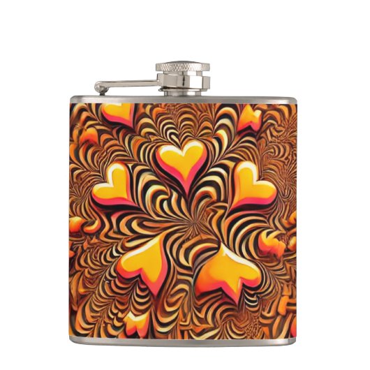 Herzdesign Flachmann (Vorderseite)