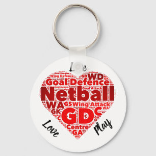 Herzdesign GD Inspiration Netball Schlüsselanhänger