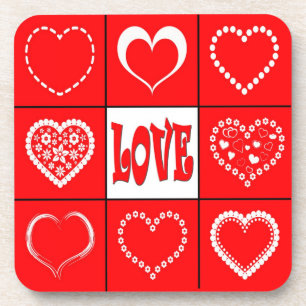 Herzdesign Getränkeuntersetzer