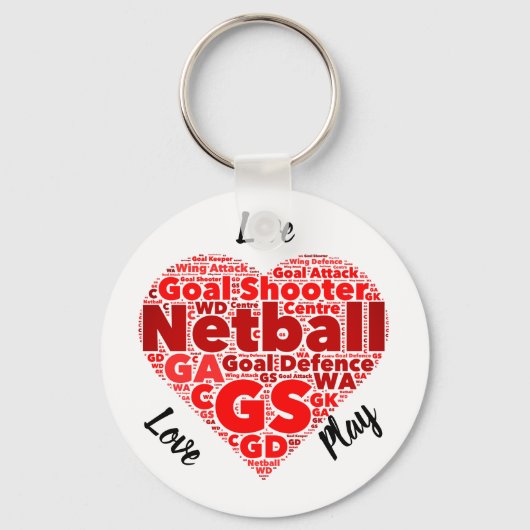 Herzdesign GS Inspiration Netball Schlüsselanhänger (Vorderseite)