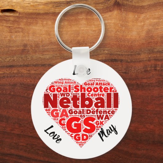 Herzdesign GS Inspiration Netball Schlüsselanhänger (Vorderseite)