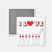 Herzdesign I Liebe Netball Magnet (Vorderseite/Rückseite)