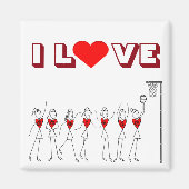 Herzdesign I Liebe Netball Magnet (Vorne)