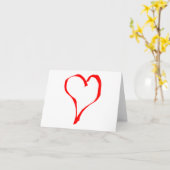 Herzdesign in Rot und Weiß Liebe. Karte (Gelbe Blume)