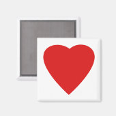 Herzdesign in Rot und Weiß Liebe. Magnet (Vorderseite/Rückseite)