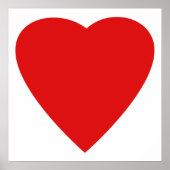 Herzdesign in Rot und Weiß Liebe. Poster (Vorne)