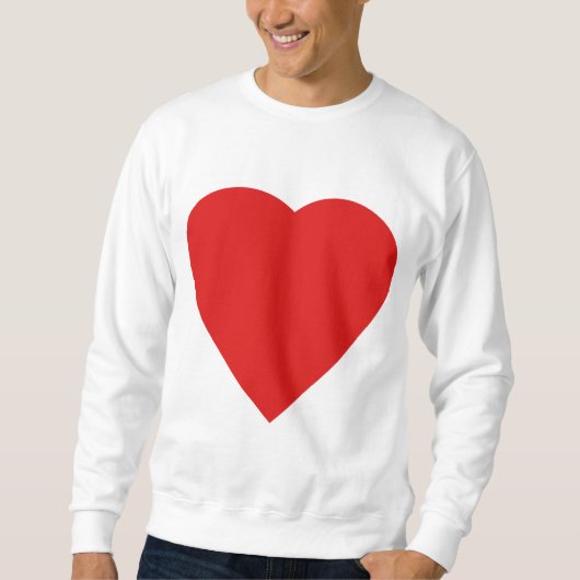 Herzdesign in Rot und Weiß Liebe. Sweatshirt (Vorderseite)