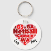 Herzdesign Inspiration Netball Hauptmann Schlüsselanhänger (Vorderseite)