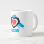 Herzdesign mit anpassbarem Text Jumbo-Tasse (Vorderseite Rechts)
