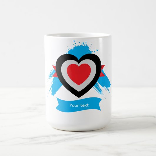 Herzdesign mit anpassbarem Text Kaffeetasse (Mittel)