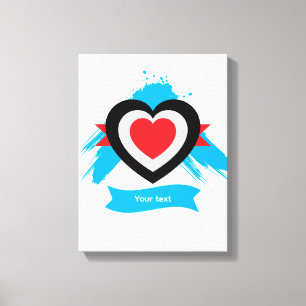 Herzdesign mit anpassbarem Text Leinwanddruck