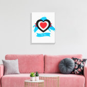 Herzdesign mit anpassbarem Text Leinwanddruck (Insitu (Wohnzimmer))