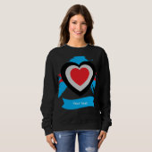 Herzdesign mit anpassbarem Text Sweatshirt (Vorne ganz)