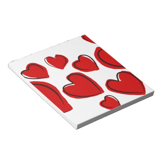 Herzdesign Notizblock (angewinkelt)