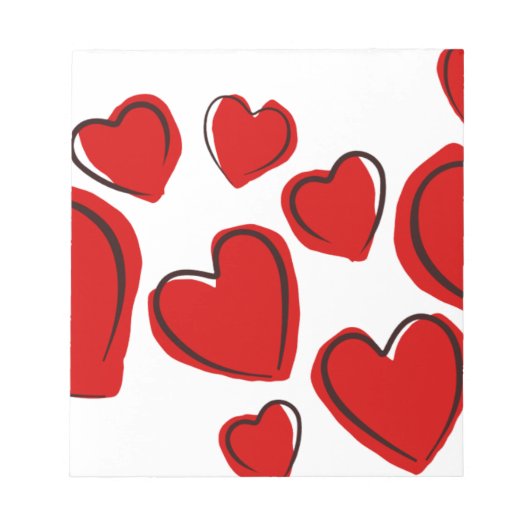 Herzdesign Notizblock (Vorderseite)