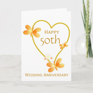 Herzdesign Personalisiert 50. Hochzeitstag Karte