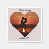 Herzdesign Personalisiertes Foto Serviette (Vorderseite)