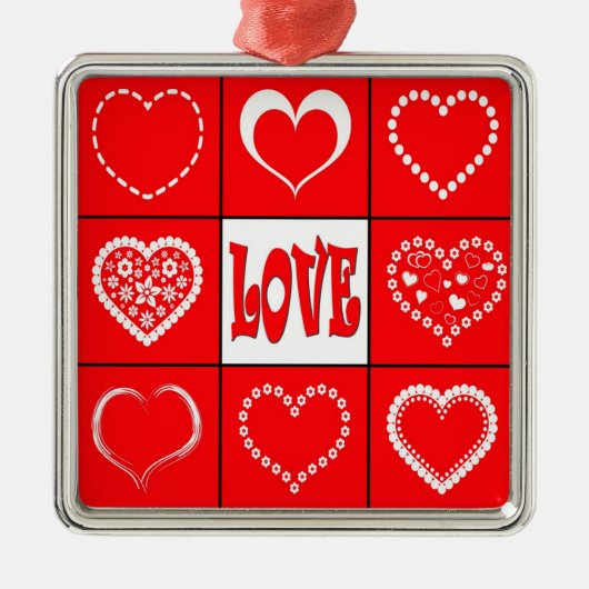 Herzdesign Silbernes Ornament (Vorne)